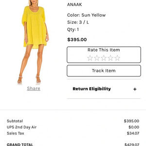 ANAAK Dress Sun Yellow